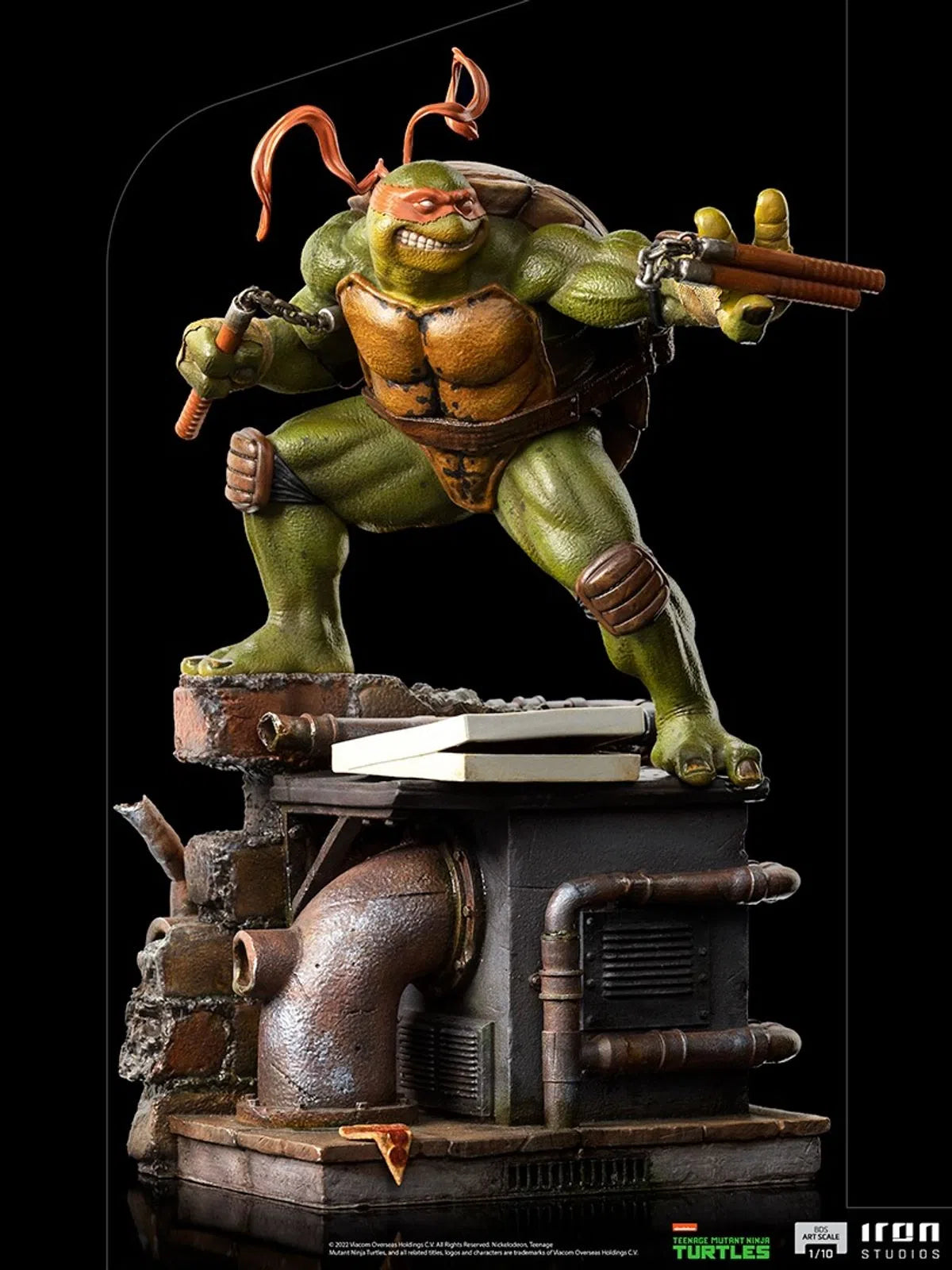 Iron Studios - BDS Arts Scale 1/10 - Teenage Mutant Ninja Turtles - Michelangelo Statue 26cm - flash vidéo