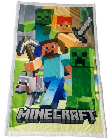 Homadict - Plaid Sherpa - Personnages Minecraft - 100x150cm