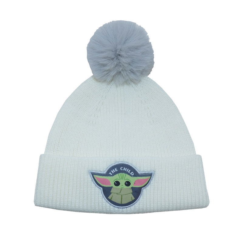 Star Wars: The Mandalorian - Bonnet à pompon Blanc Badge "The Child"