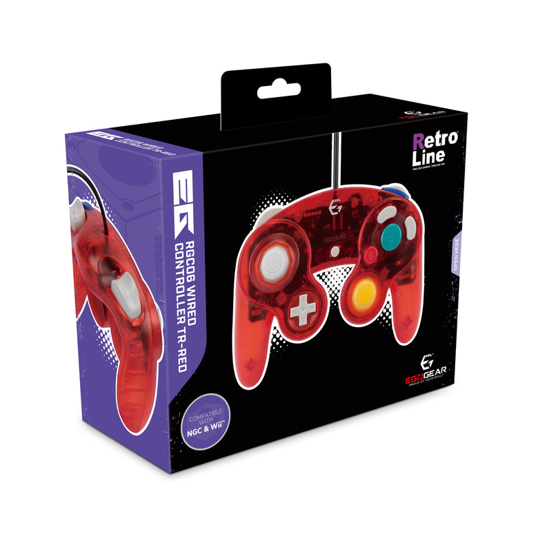 EgoGear - Manette filaire RGC06 Rouge transparent pour GameCube