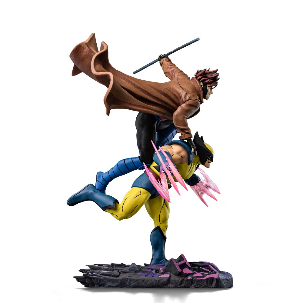 Iron Studios - Deluxe Art Scale 1/10 - Marvel - X-Men ’97 - Gambit et Wolverine Statue 29cm - flash vidéo