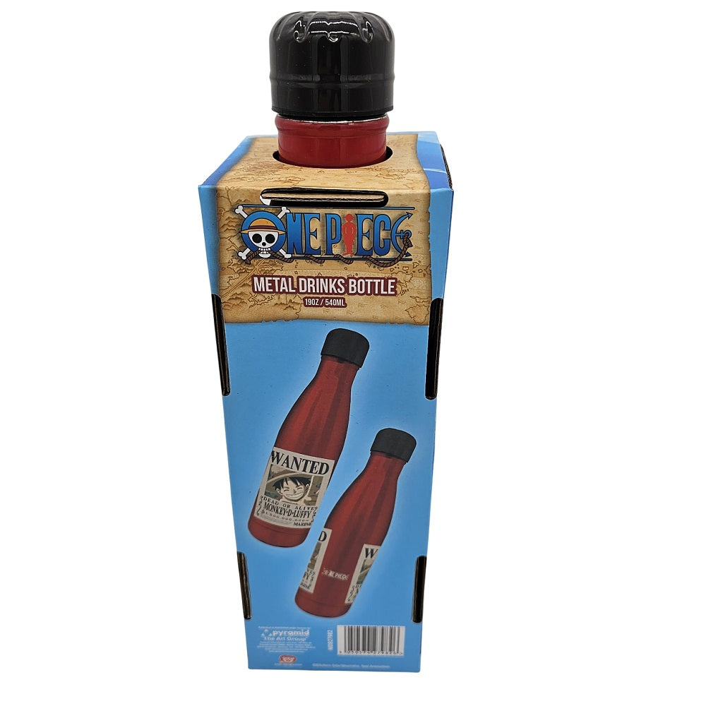 One Piece - Bouteille d'eau en métal Wanted Luffy 540ml - flash vidéo