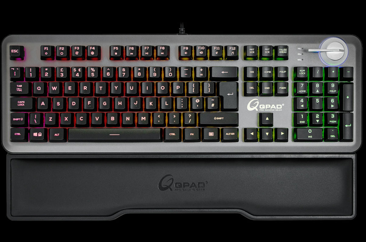 QPAD - MK95 Pro Gaming Mechanical Switchable switch Keyboard, with RGB backlit and Palmrest, Painting keycap, US International layout