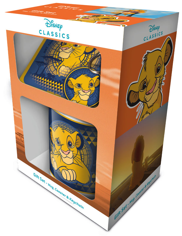 Le Roi Lion - Coffret cadeau : tasse, sous-verre et porte-clés Simba