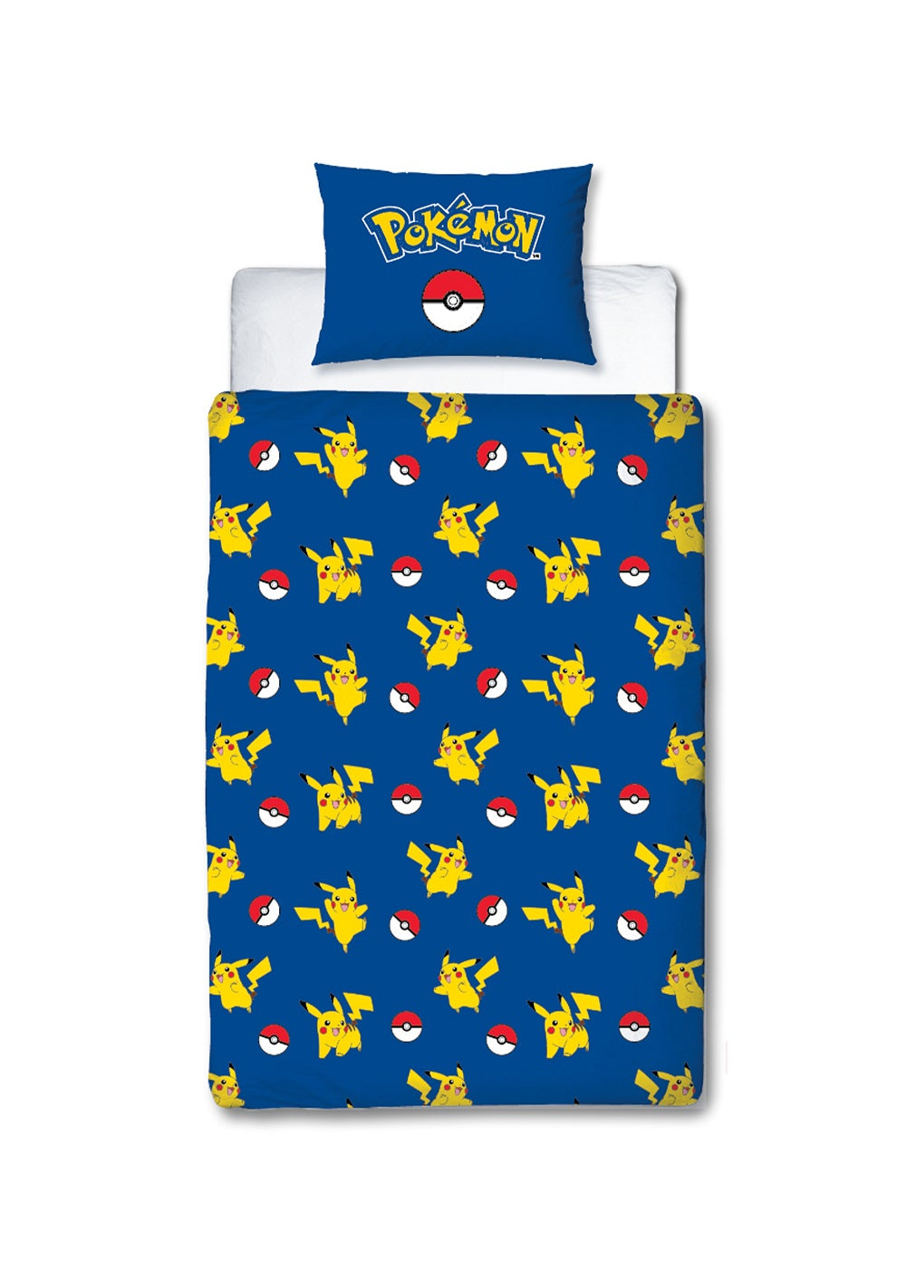 Pokémon - Parure de lit en microfibre Pikachu et ses amis III (140x200cm + 63x63cm) - flash vidéo