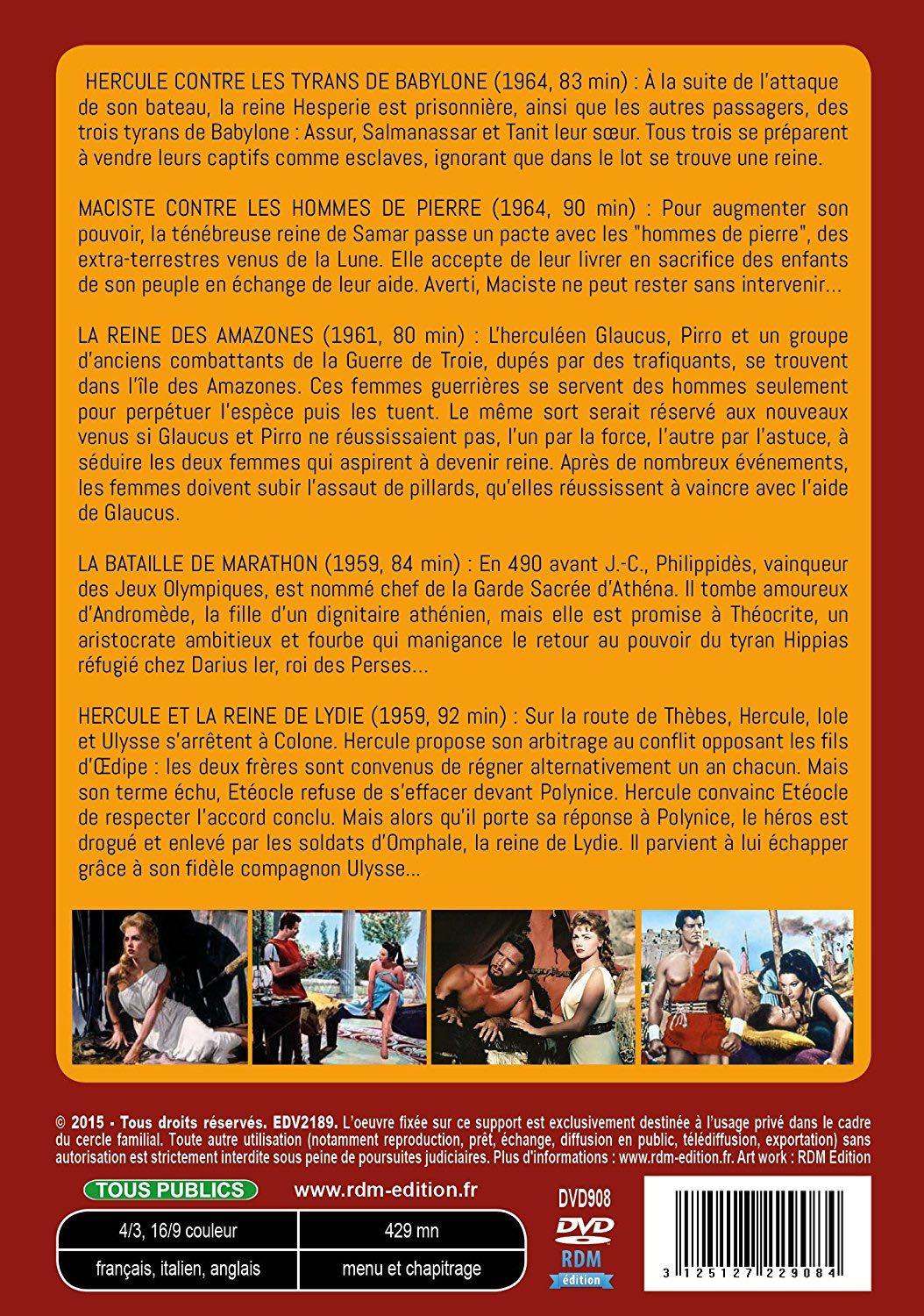 Classiques du Peplum : La bataille de Marathon + La reine des Amazones + Hercule et la reine de Lydie + Hercule contre les tyrans de Babylone + Maciste conter les hommes de pierre [DVD]