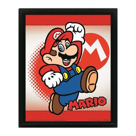 Nintendo - Super Mario - Mario Cadre 3D Lenticulaire 26x20cm - flash vidéo