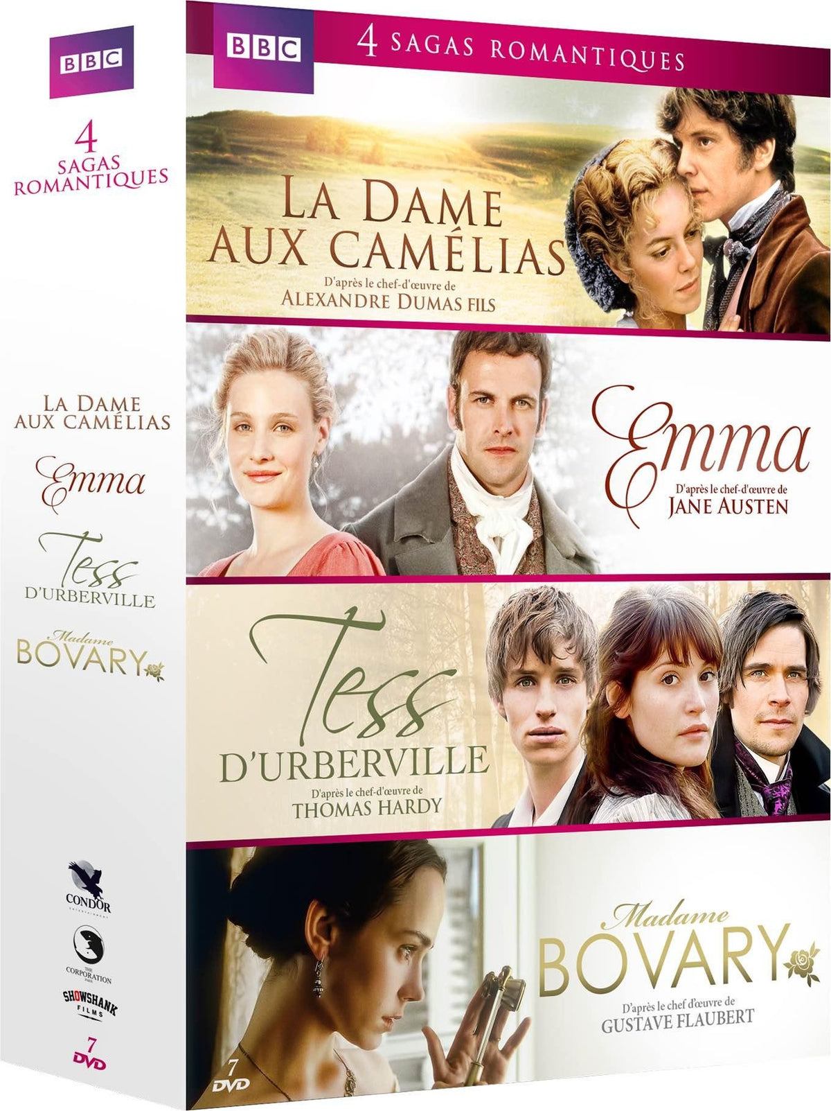 4 Sagas romantiques : La Dame aux camélias + Emma + Tess d'Urberville + Madame Bovary [DVD]