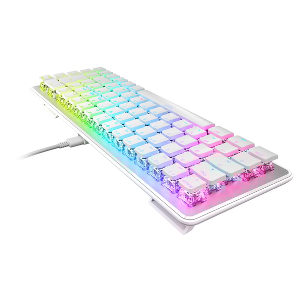 Roccat - Clavier de jeu mécanique optique Vulcan II Mini Blanc avec éclairage RGB - Disposition QWERTY américaine - flash vidéo