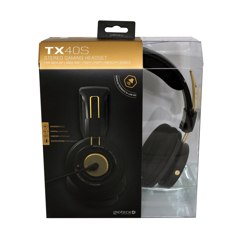 Gioteck - Casque de jeu stéréo TX-40S Noir & Bronze pour Xbox Series, Xbox One, PS5, PS4 et Mobile