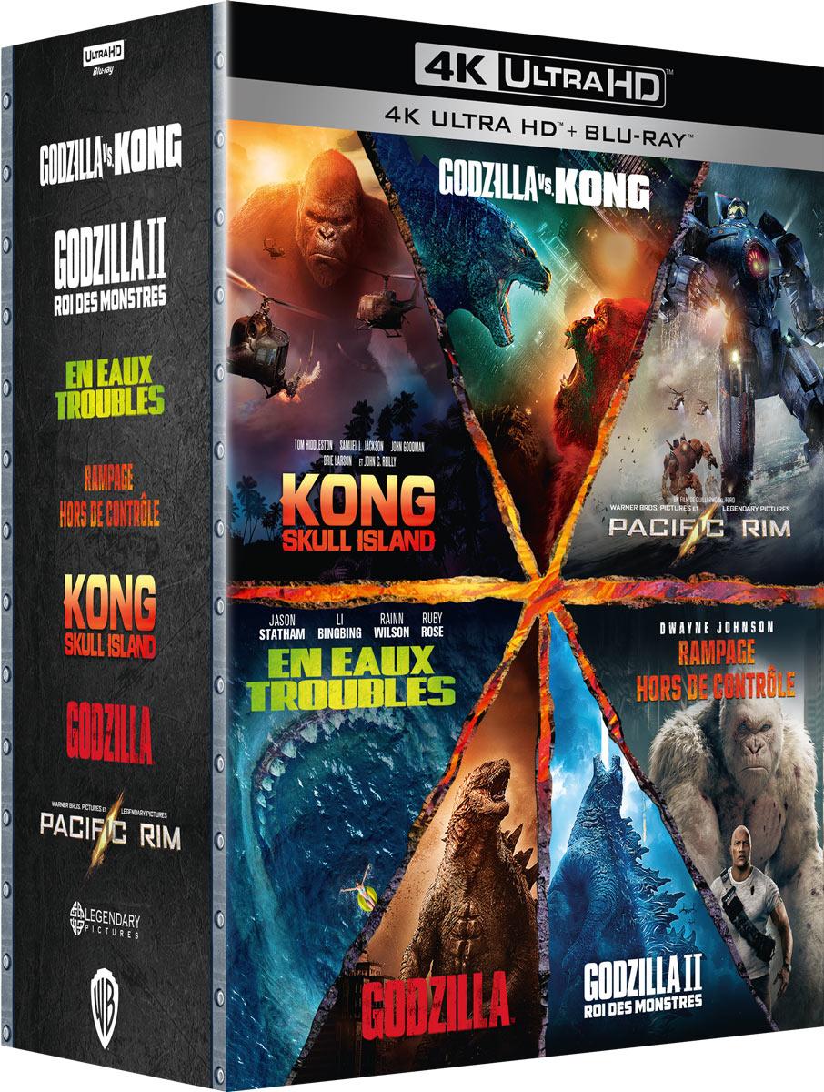 Godzilla + Godzilla : Roi des monstres + Kong : Skull Island + Godzilla vs Kong + Rampage - Hors de contrôle + En eaux troubles + Pacific Rim [4K Ultra HD]