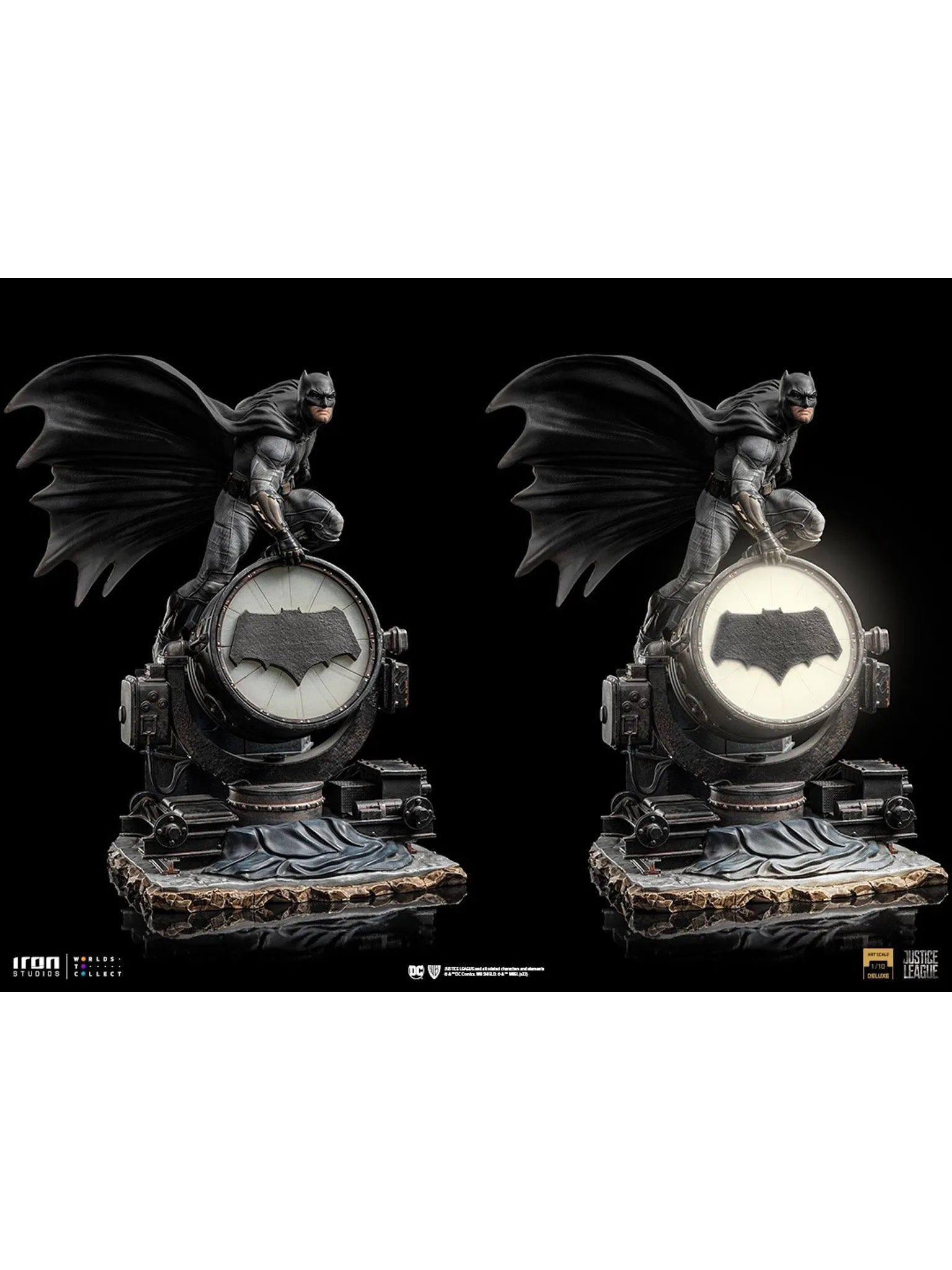 Iron Studios - Deluxe Arts Scale 1/10 - DC Comics - Zack Snyder's Justice League - Batman on Bat-Signal Statue 28cm - flash vidéo