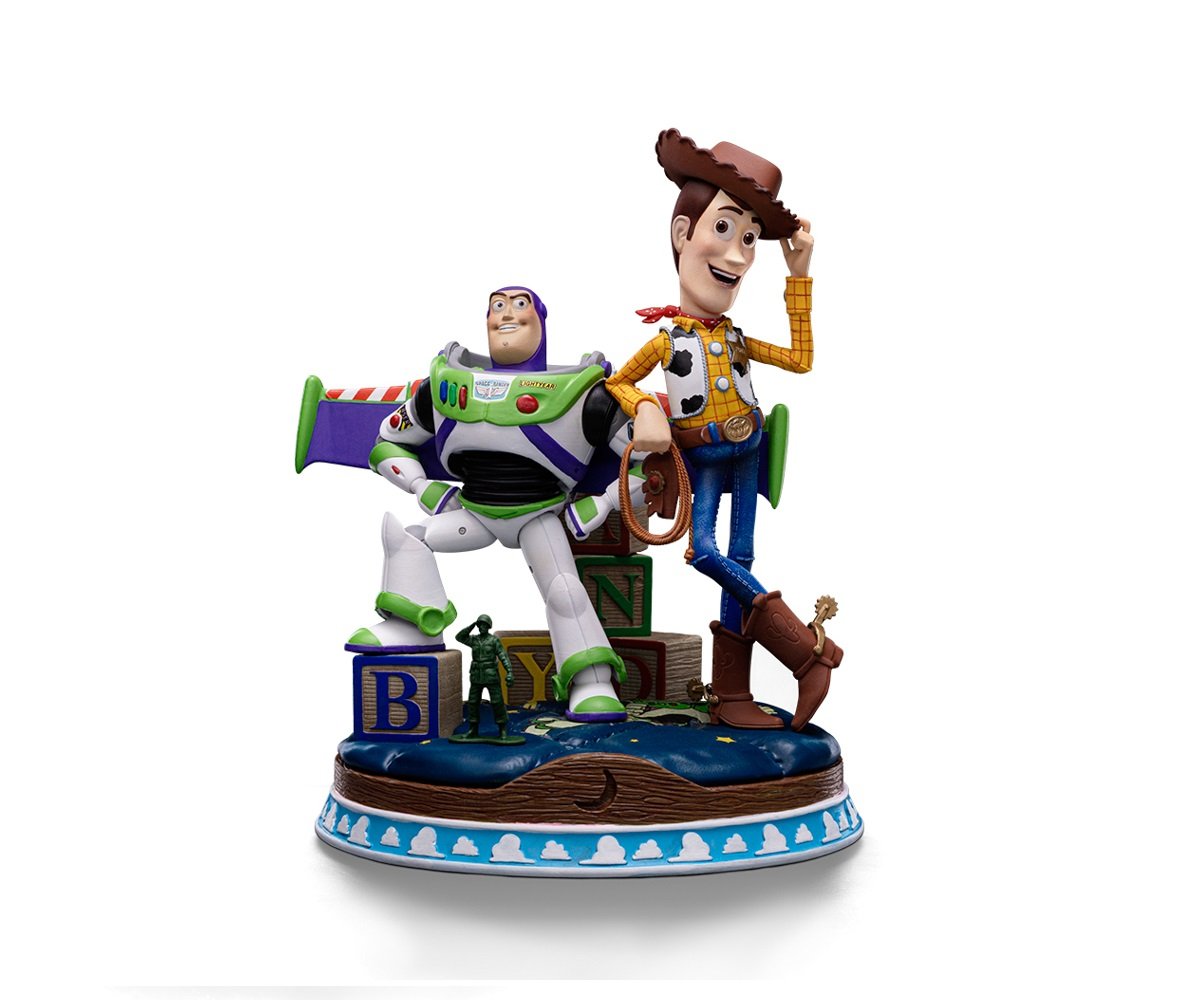 Iron Studios - Deluxe Art Scale 1/10 - Disney - Toy Story - Buzz et Woody Statue 20cm - flash vidéo