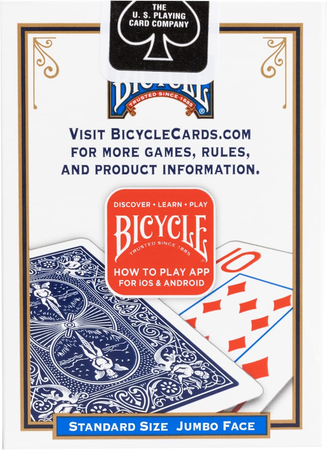 Bicycle - Carte de jeu Standard 56 pièce(s) Rider Back 808 International Jumbo Index - flash vidéo
