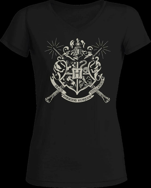 Harry Potter - 4 Houses Emblems Black Women T-Shirt XL