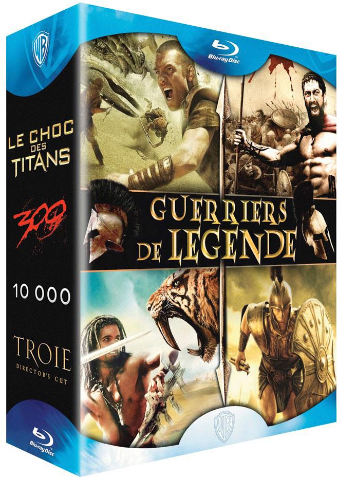 Coffret guerriers de légende - Le choc des titans + 300 + 10 000 + Troie [Blu-ray]