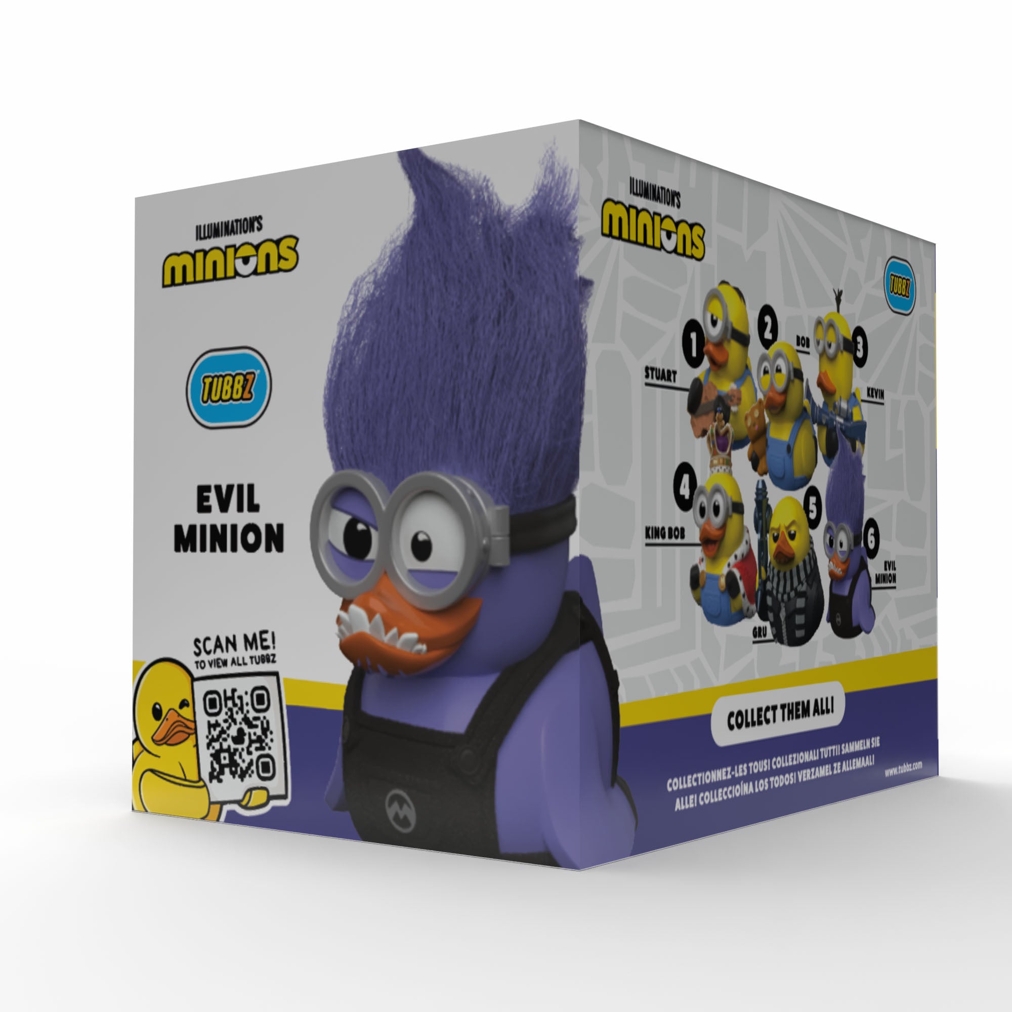 Numskull - Best of TUBBZ Boîte Canard de bain - Minions - Minion Mauve "Méchant" - 9cm