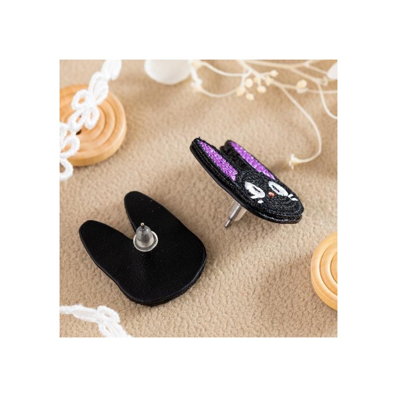BIJOU BOUCLE D’OREILLES BRODERIE JIJI - KIKI LA PETITE SORCIÈRE