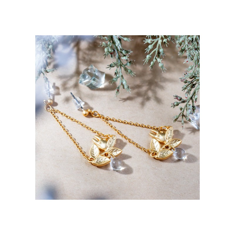 BIJOU BOUCLE D’OREILLES TOTORO BLANC CACHÉ DANS UNE FEUILLE - MON VOI