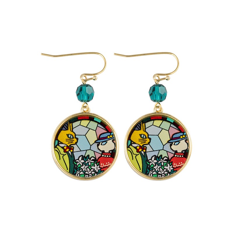 BIJOU BOUCLES D’OREILLES LOUISE ET BARON VITRAIL- SI TU TENDS L'OREIL