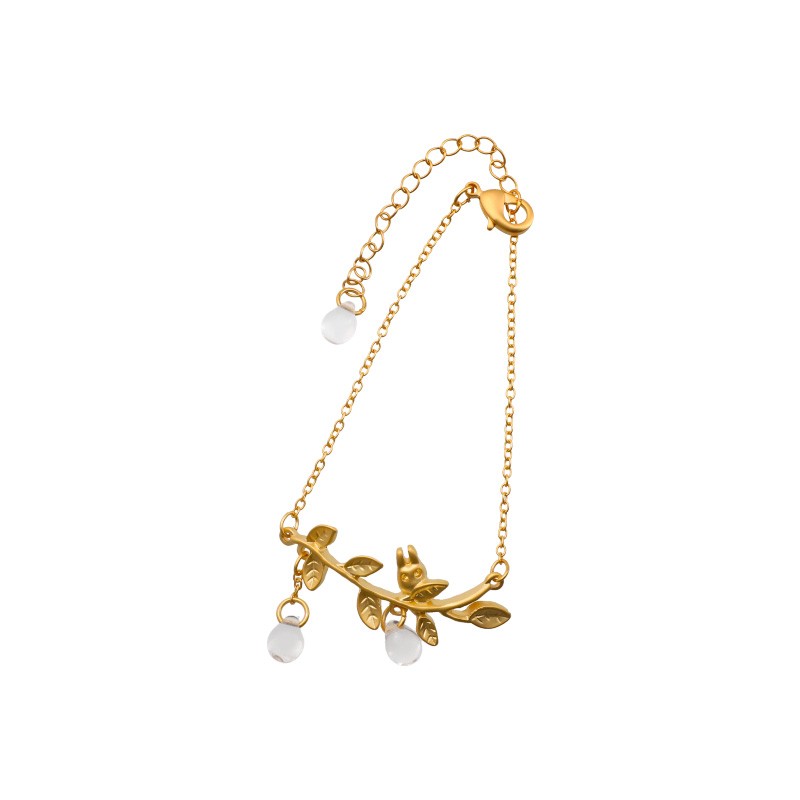 BIJOU BRACELET TOTORO BLANC CACHÉ DANS UNE FEUILLE -MON VOISIN TOTORO