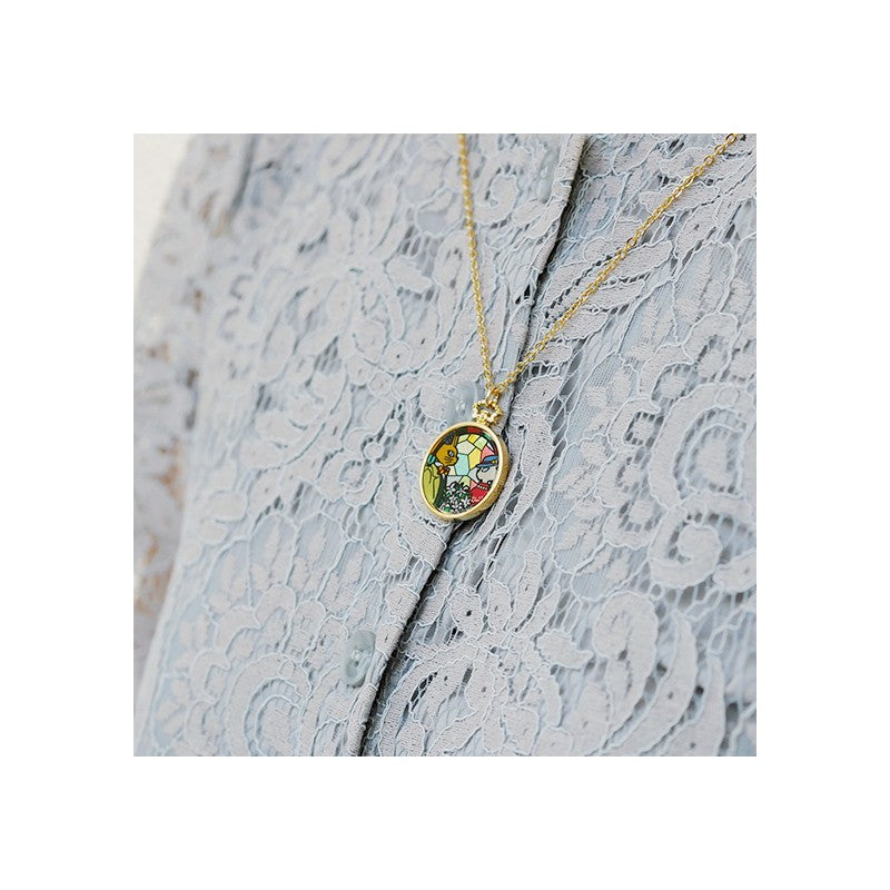 BIJOU PENDENTIF LOUISE ET BARON VITRAIL - SI TU TENDS L'OREILLE