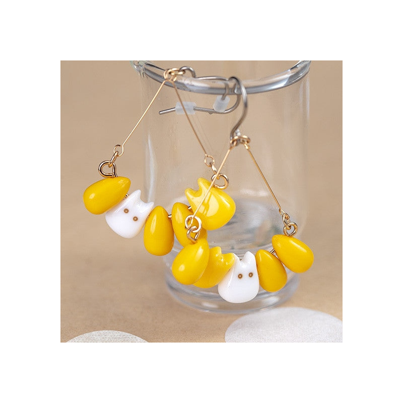 BOUCLES D’OREILLES TOTORO BLANC & MAÏS - MON VOISIN TOTORO