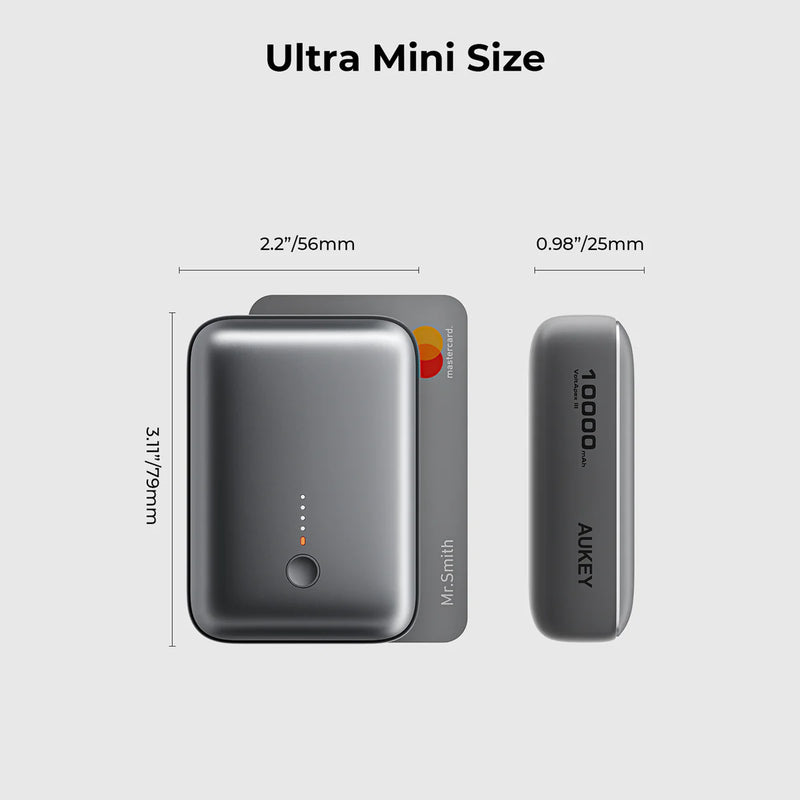 Aukey - Spark Mini 10000mAh 20W Powerbank Blanche USB-C/USB-A