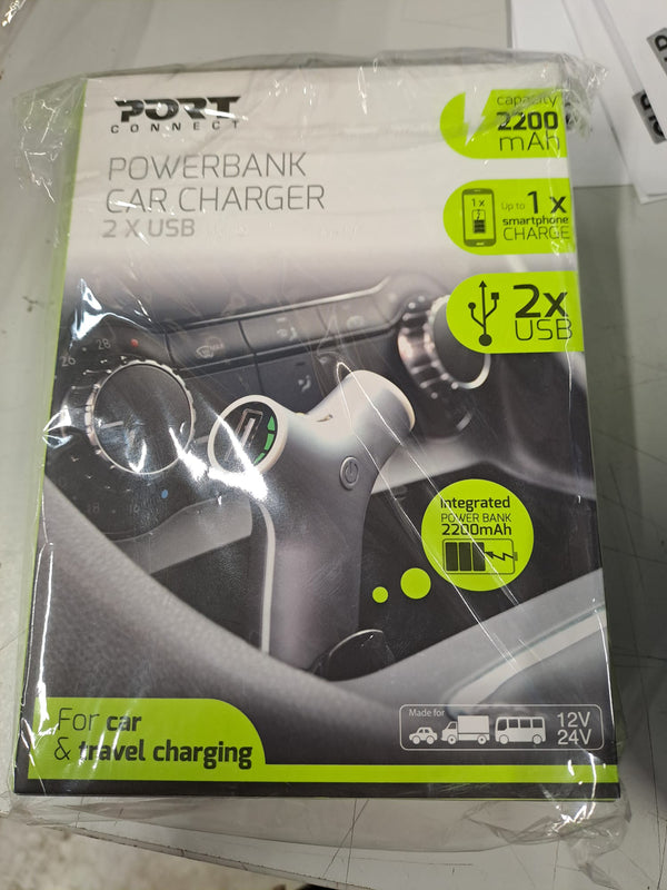 Port Designs Car Charger Power Bank  USB
