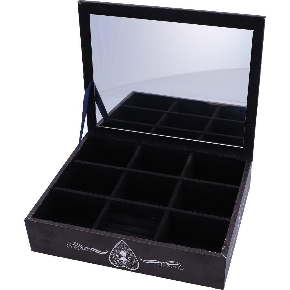 Spirit Board - Coffret à bijoux avec miroir noir et blanc 25cm