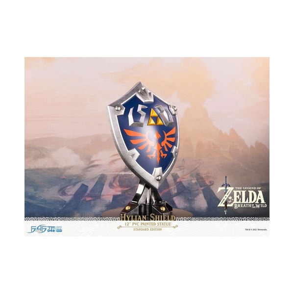 First 4 Figures - The Legend of Zelda : Breath of the Wild - Bouclier Hylien Statue Edition Standard 29cm - flash vidéo
