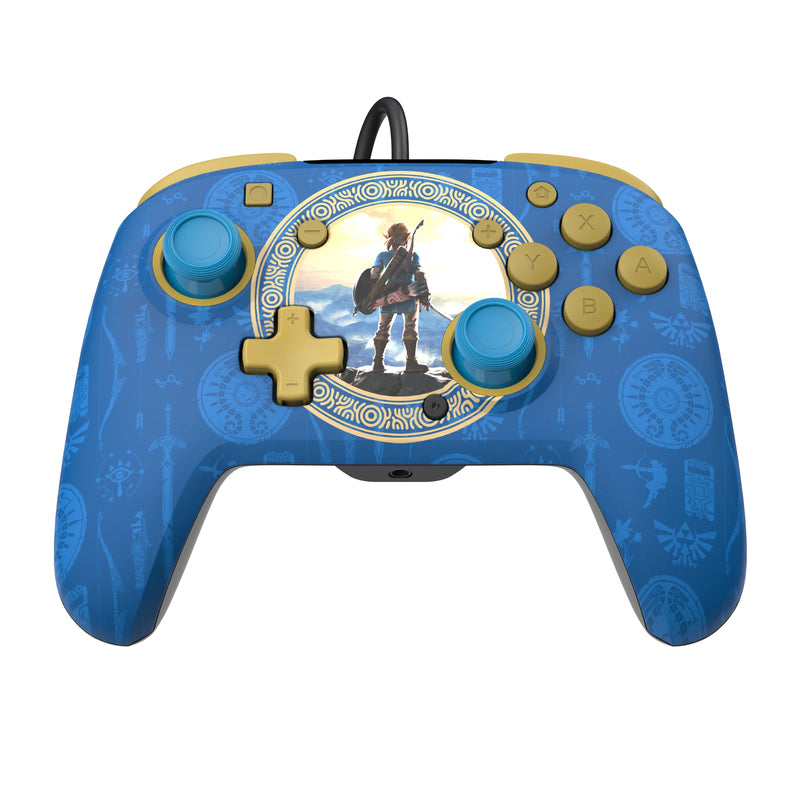 PDP - Manette de jeu filaire REMATCH Hyrule Blue pour Nintendo Switch et Switch OLED
