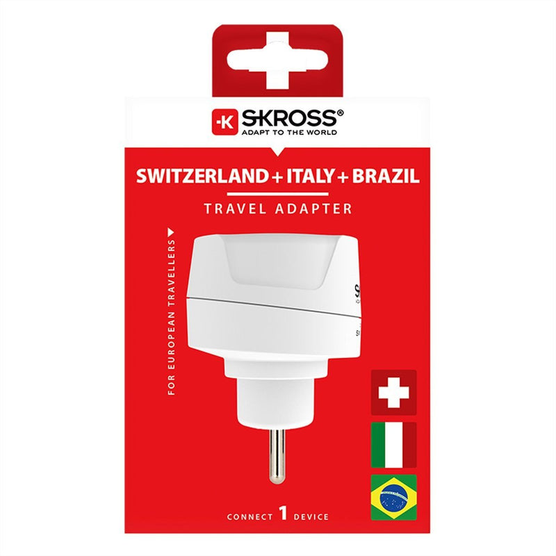Skross - Adaptateur de voyage Europe vers Italie/Brésil/Suisse