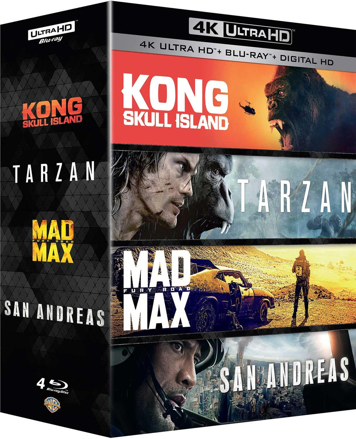 Kong : Skull Island + Tarzan + Mad Max : Fury Road + San Andreas [4K Ultra HD]