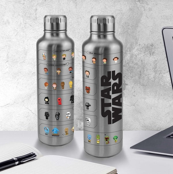 Star Wars - Bouteille d'eau en métal 500ml Personnages - flash vidéo