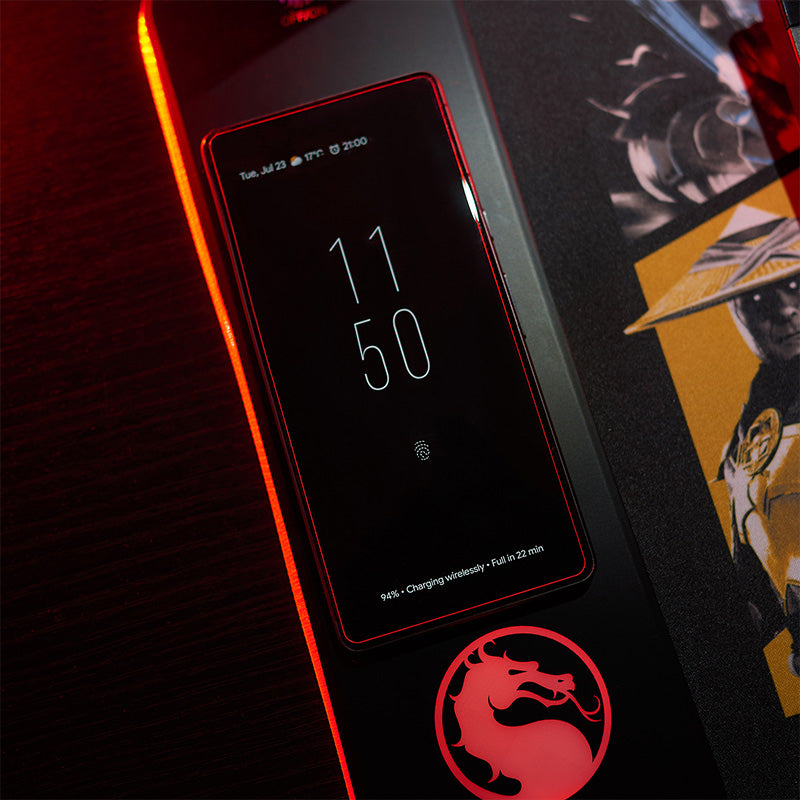 Numskull - Mortal Kombat - Tapis de souris de jeu XXL et chargeur sans fil - flash vidéo