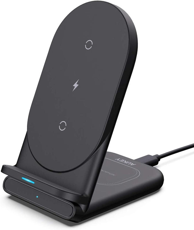 Aukey - Support de charge sans fil 2 en 1 LC-A2-BK Aircore Series Noir