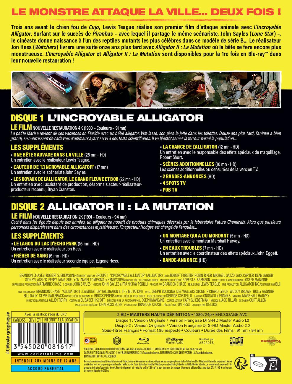 Alligator I & II : L'Incroyable Alligator + Alligator II : La Mutation [Blu-ray]