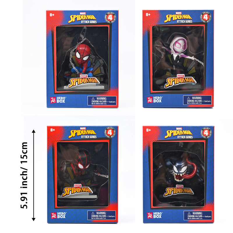 YuMe Hero Box Attack Series - Display de figurines Spider-Man 8cm (12 unités)
