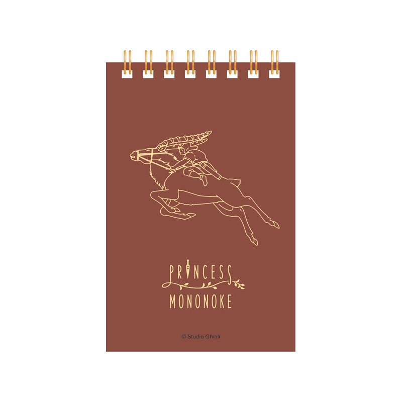CARNET À SPIRALES GAUFFRÉ 11,5×7,2CM ASHITAKA & YAKKURU - PRINCESSE M