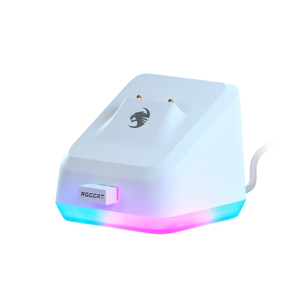 Roccat - Souris de jeu sans fil optique RGB avec station de charge Kone XP Air Blanche