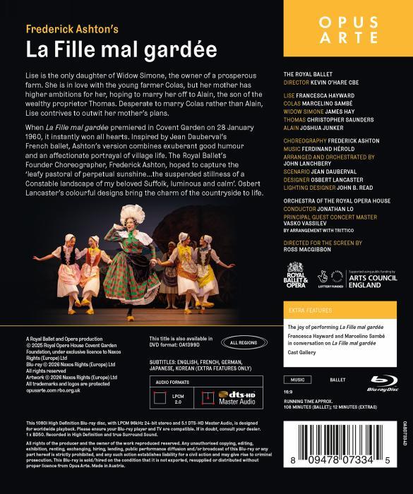 Ferdinand Hérold : La Fille mal gardée. The Royal Ballet, Lo, Ashton. [Blu-ray]