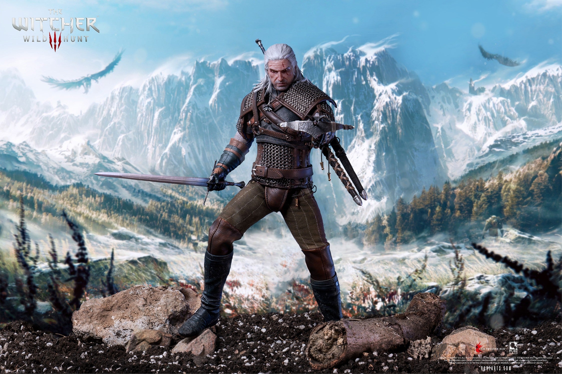 PureArts - 1:6 Articulated Figures - The Witcher 3 : Wild Hunt - Geralt de Riv Figurine 30cm - flash vidéo