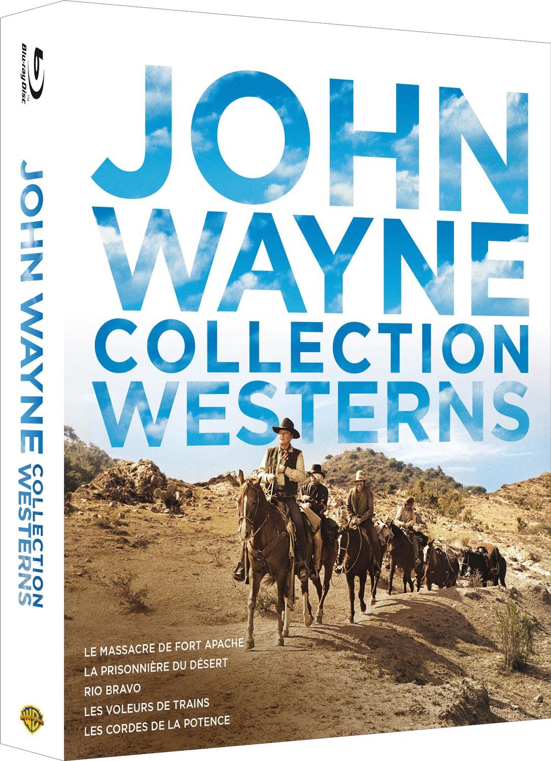 John Wayne - Collection Westerns : Le massacre de Fort Apache + La prisonnière du désert + Rio Bravo + Les voleurs de train + Les cordes de la potence [Blu-ray]