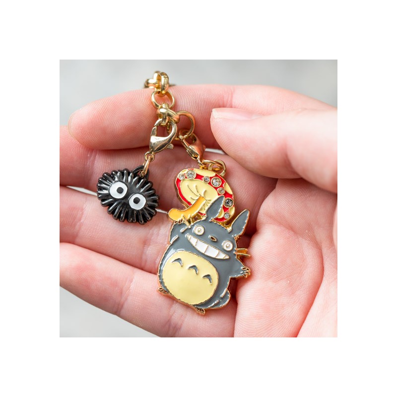 CHAÎNETTE CHARMS TOTORO GRIS & CHAMPIGNON - MON VOISIN TOTORO