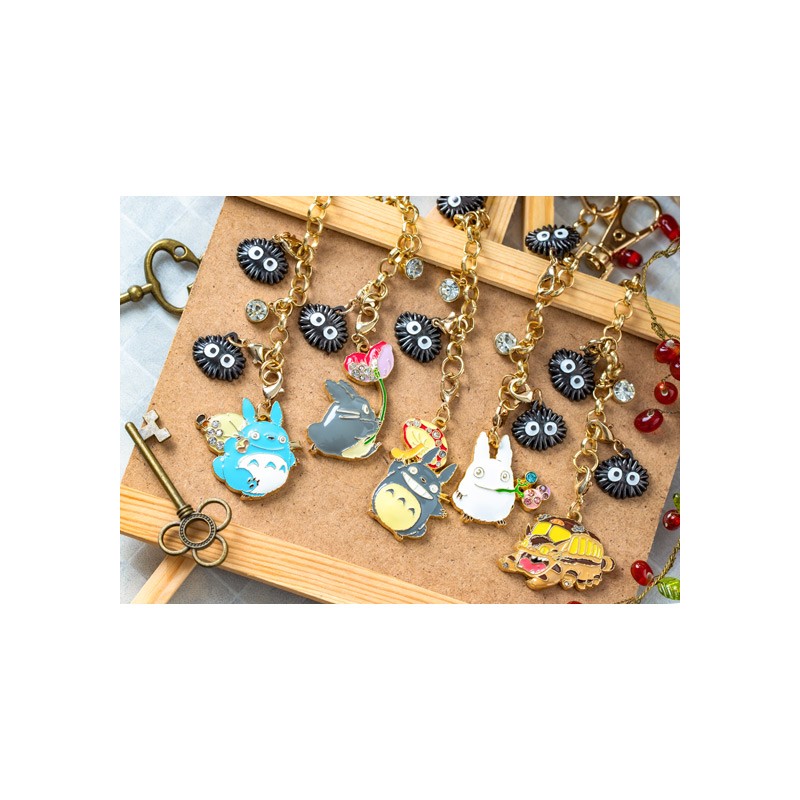 CHAÎNETTE CHARMS TOTORO GRIS & CHAMPIGNON - MON VOISIN TOTORO