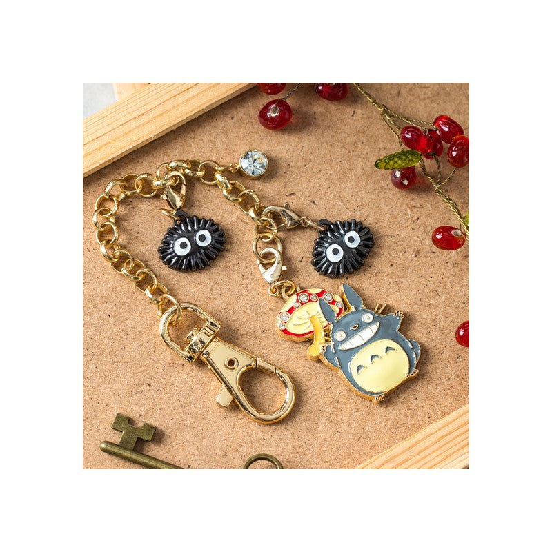 CHAÎNETTE CHARMS TOTORO GRIS & CHAMPIGNON - MON VOISIN TOTORO