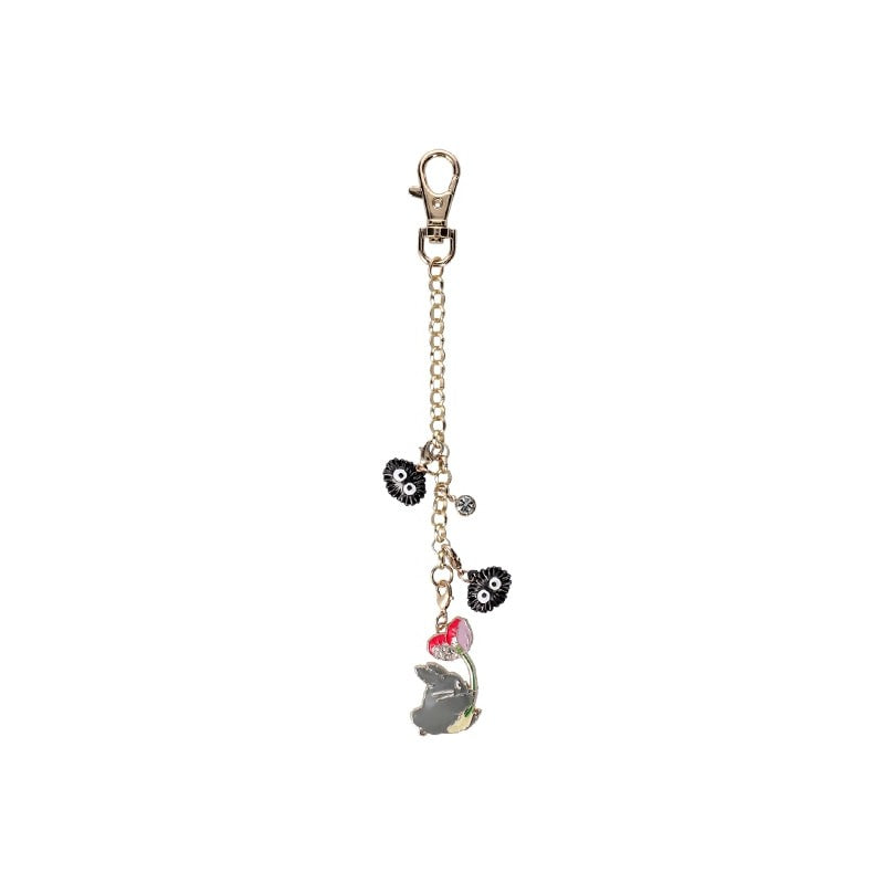 CHAÎNETTE CHARMS TOTORO GRIS & FLEUR - MON VOISIN TOTORO