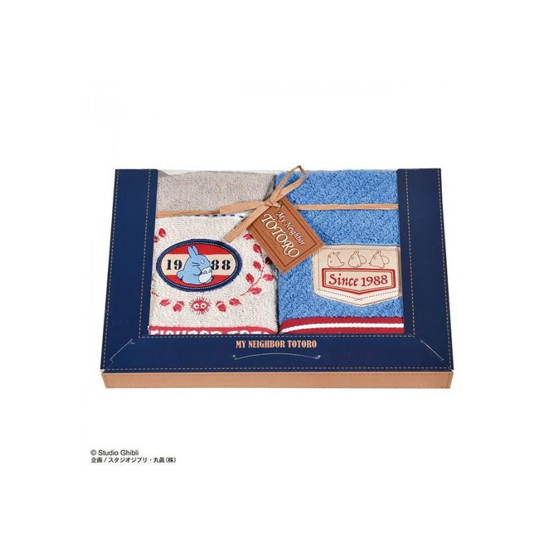 COFFRET SERVIETTES EN COTON TOTORO DENIM STITCH – MON VOISIN TOTORO