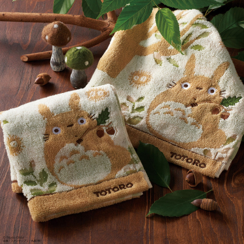 COFFRET SERVIETTES EN COTON TOTORO GLANDS ET FORÊT 34 X 36 CM – MON V